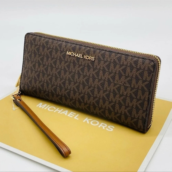Michael Kors Handbags - Michael Kors Large Continental Wallet Wristlet Brown Leather
